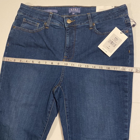 NYDJ SZ 10 Medium Wash Blue Skinny Denim Jeans New D31 - Picture 14 of 16